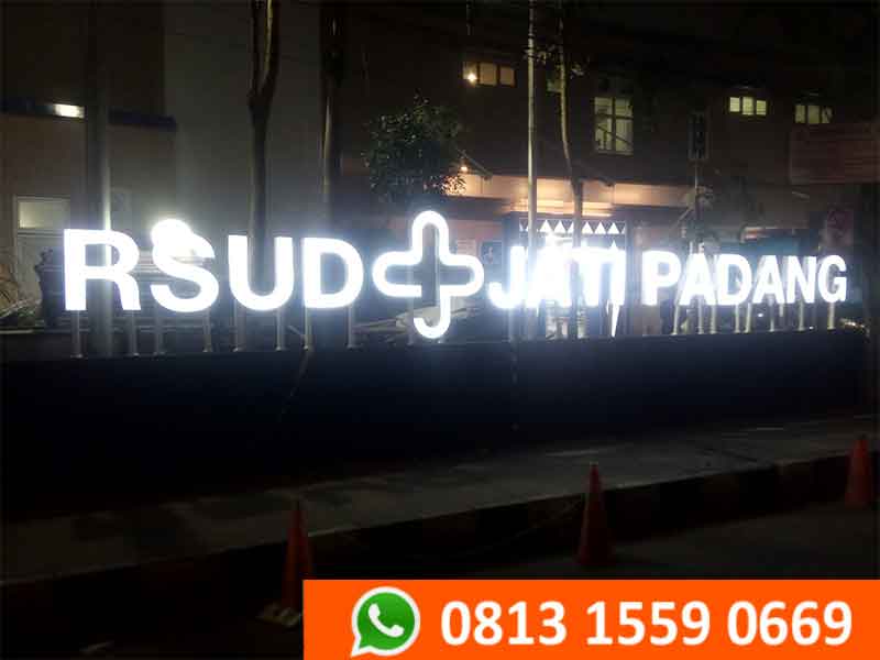 huruf timbul menyala