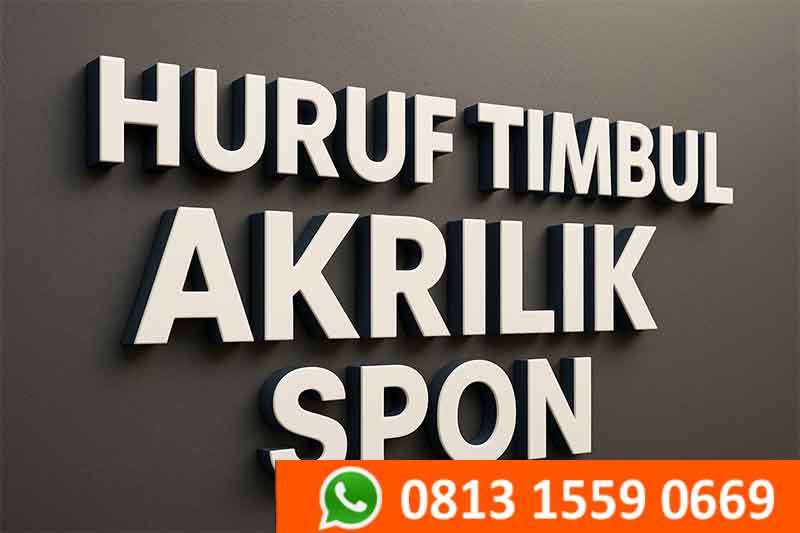 huruf timbul akrilik spon